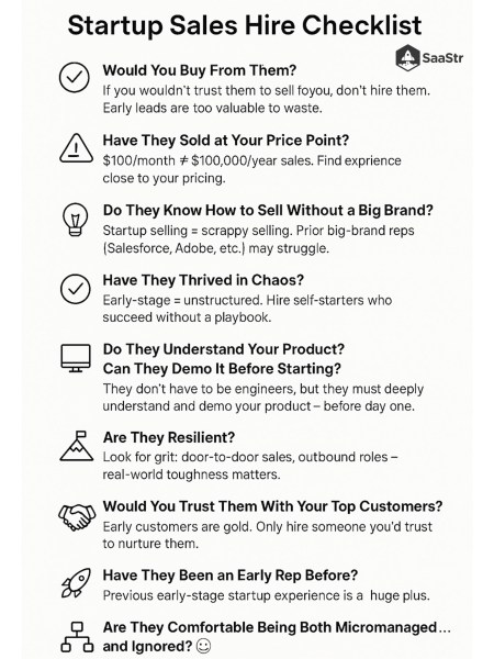 A 10 Point Checklist for Hiring Your First Few Sales Reps - SaaStr